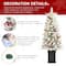 Glitzhome® 4ft Pre-Lit Flocked Artificial Christmas Porch Tree, Multi-color LED Lights